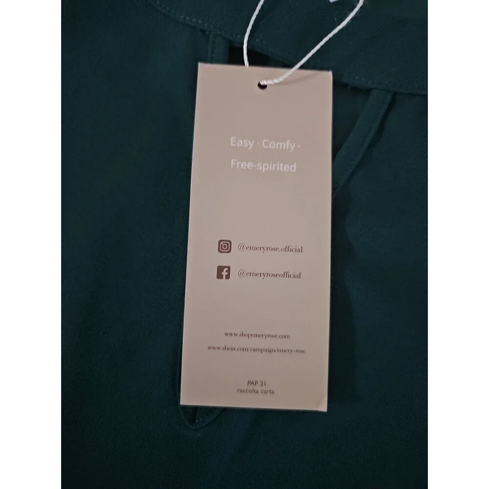NWT Emery Rose Dark Green Puff Sleeve Dress 1XL